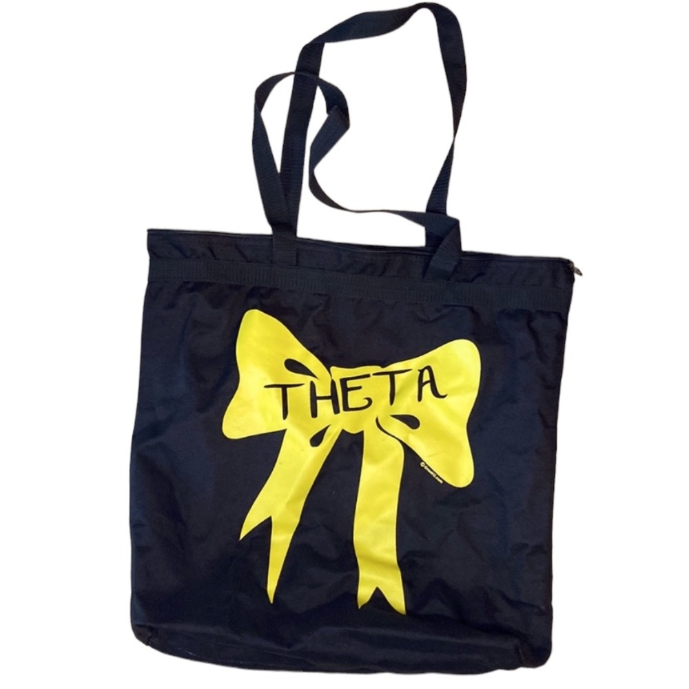 Theta Zipper Waterproof Tote Bag Large Black Nylon